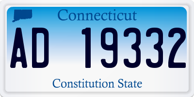 CT license plate AD19332