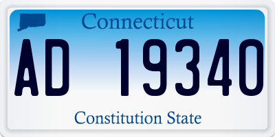 CT license plate AD19340