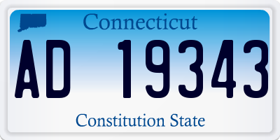 CT license plate AD19343