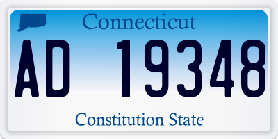 CT license plate AD19348