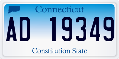 CT license plate AD19349