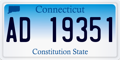 CT license plate AD19351