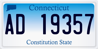 CT license plate AD19357