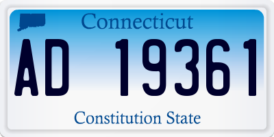 CT license plate AD19361