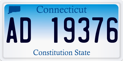 CT license plate AD19376