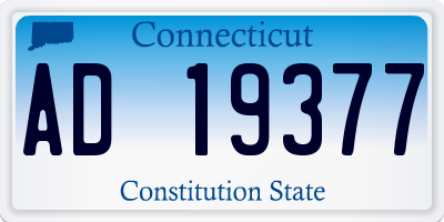 CT license plate AD19377