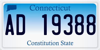 CT license plate AD19388