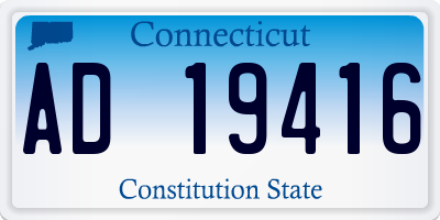 CT license plate AD19416