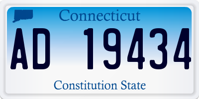 CT license plate AD19434