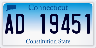 CT license plate AD19451