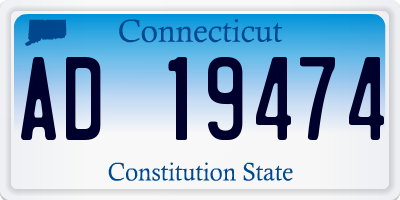 CT license plate AD19474