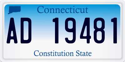 CT license plate AD19481