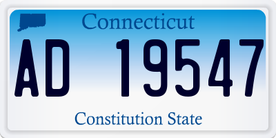 CT license plate AD19547