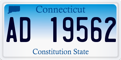 CT license plate AD19562