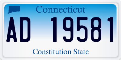 CT license plate AD19581