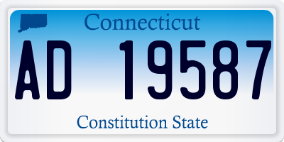 CT license plate AD19587