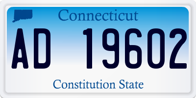 CT license plate AD19602