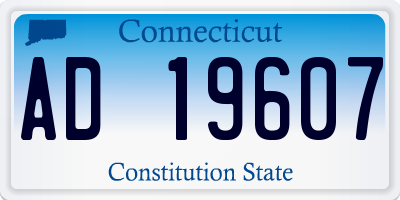 CT license plate AD19607