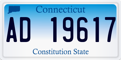 CT license plate AD19617