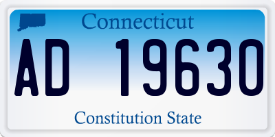 CT license plate AD19630