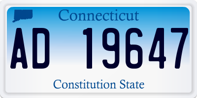 CT license plate AD19647