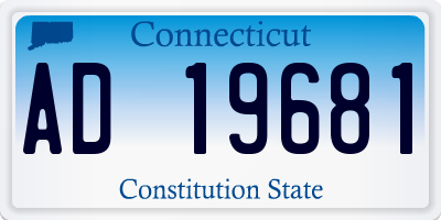CT license plate AD19681
