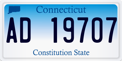 CT license plate AD19707