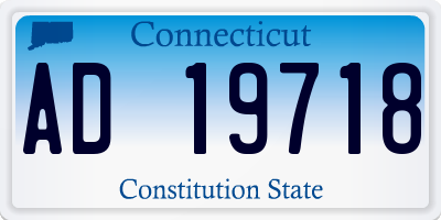 CT license plate AD19718