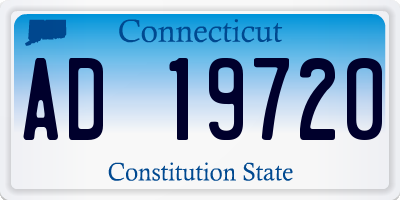CT license plate AD19720