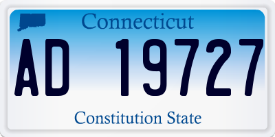 CT license plate AD19727