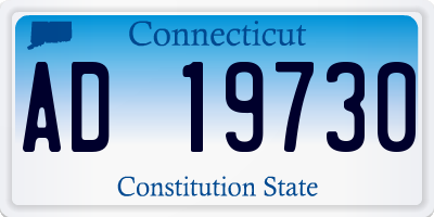 CT license plate AD19730
