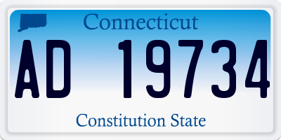 CT license plate AD19734
