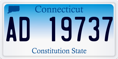 CT license plate AD19737