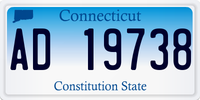 CT license plate AD19738