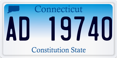 CT license plate AD19740