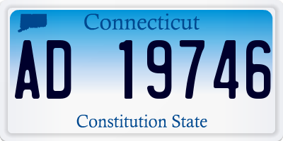 CT license plate AD19746