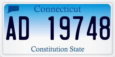 CT license plate AD19748