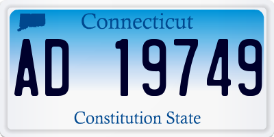 CT license plate AD19749