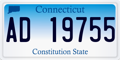 CT license plate AD19755