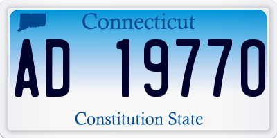 CT license plate AD19770