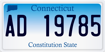CT license plate AD19785