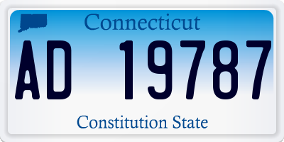 CT license plate AD19787