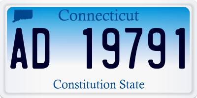CT license plate AD19791