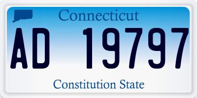 CT license plate AD19797