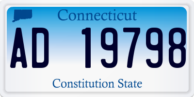 CT license plate AD19798