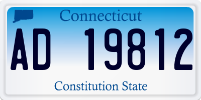CT license plate AD19812
