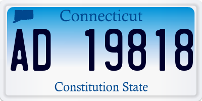 CT license plate AD19818