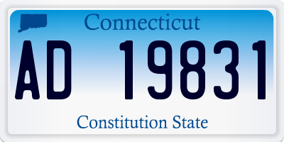 CT license plate AD19831