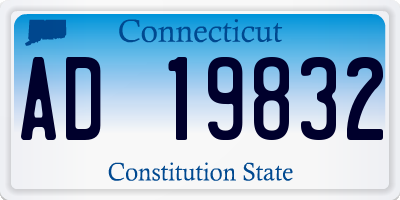 CT license plate AD19832