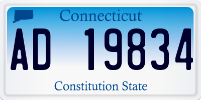 CT license plate AD19834